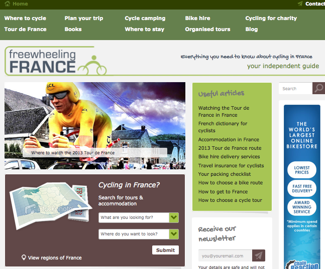 New website design for Freewheeling France