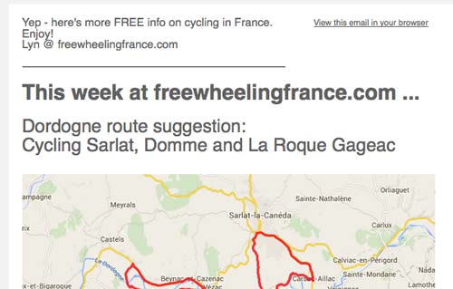 Cycling in France newsletter
